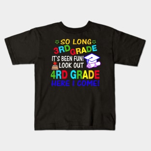 So Long 3rd Grade T-Shirt 4th Grade Here I Come Graduation Kids T-Shirt